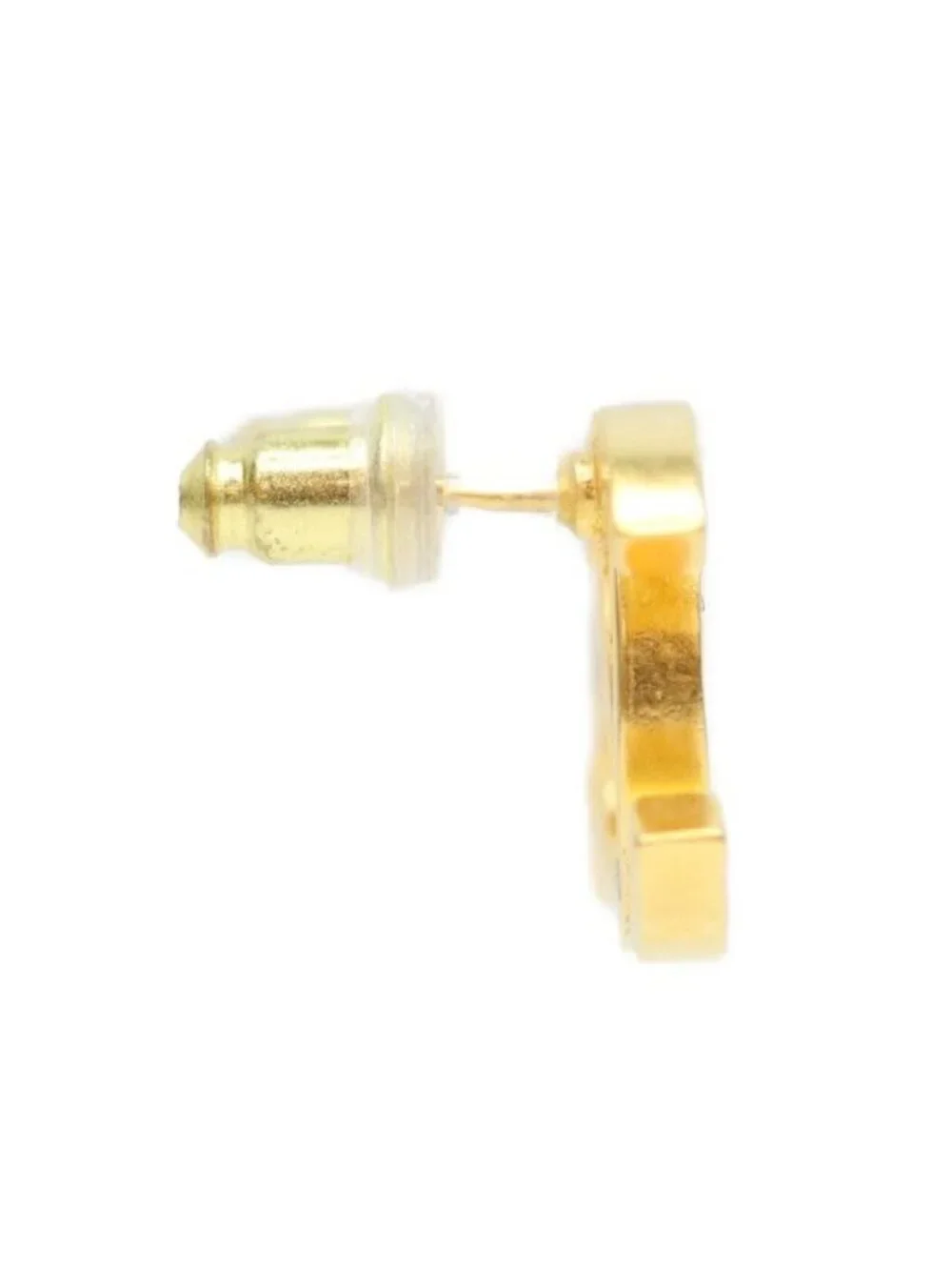Chanel 24k Gold Rhinestone CC Logo Earrings